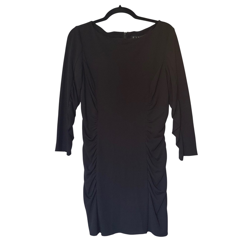 Nicole Miller New York Black Ruched Bodycon Dress 12